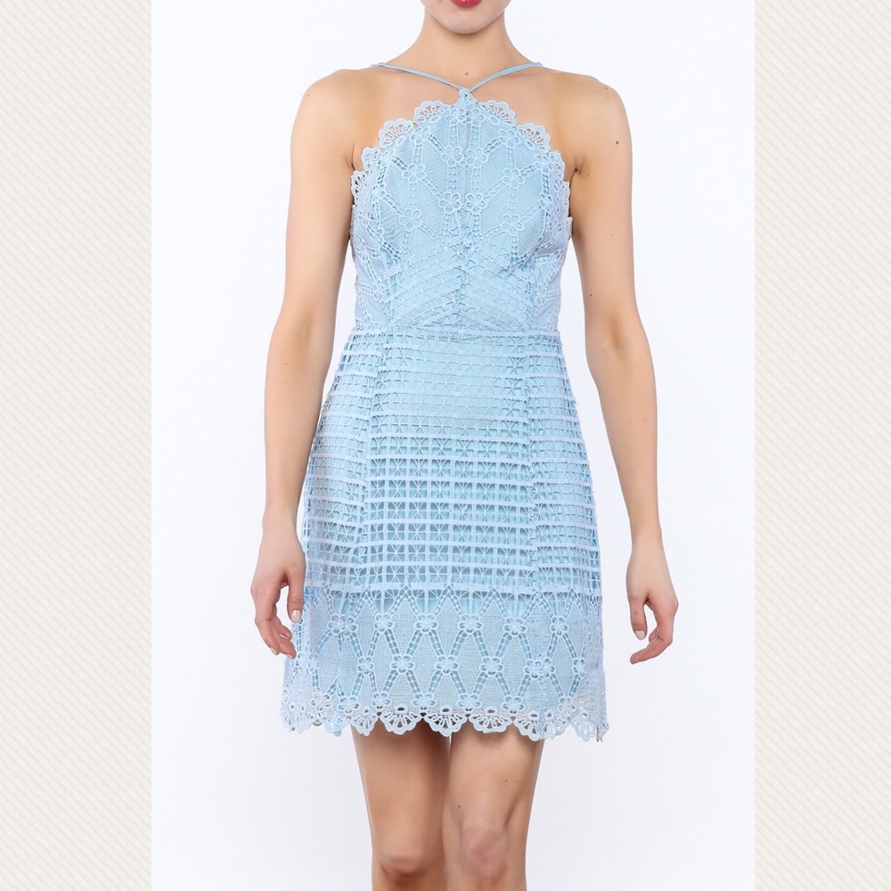LUSH Powder Blue Lace Dress - Picture 3 of 6